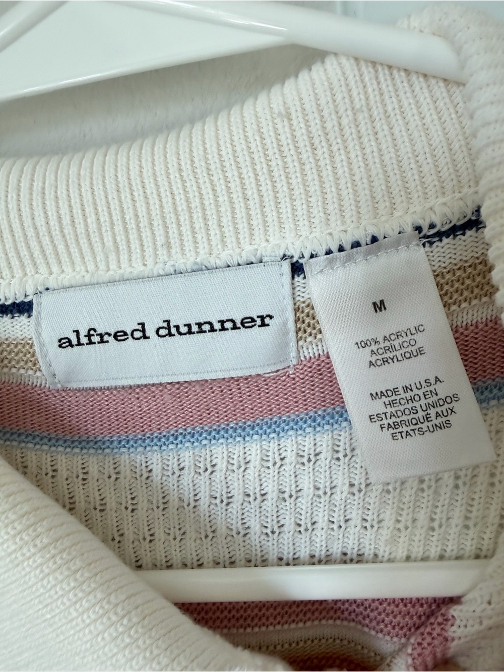 Vintage Alfred Dunner Knit Polo Shirt Size Medium Grandpacore Grannycore Blue - Picture 5 of 9